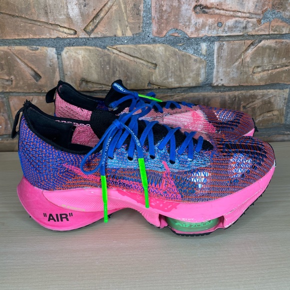 Nike x OFF-WHITE Air Zoom Tempo Next CV0697-400 Blue Pink Size 8.5 - Picture 1 of 12